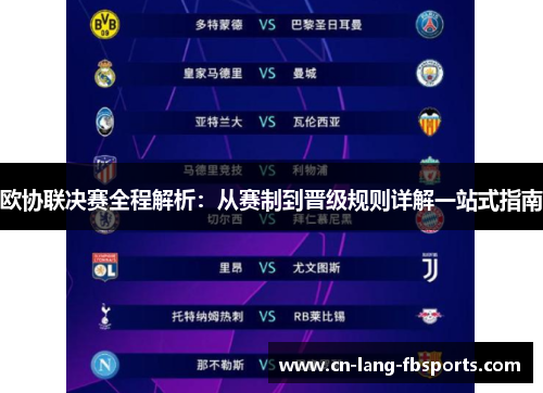 欧协联决赛全程解析：从赛制到晋级规则详解一站式指南