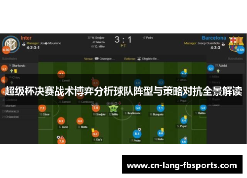 超级杯决赛战术博弈分析球队阵型与策略对抗全景解读