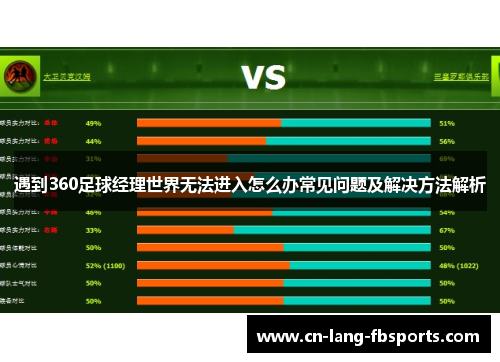 遇到360足球经理世界无法进入怎么办常见问题及解决方法解析